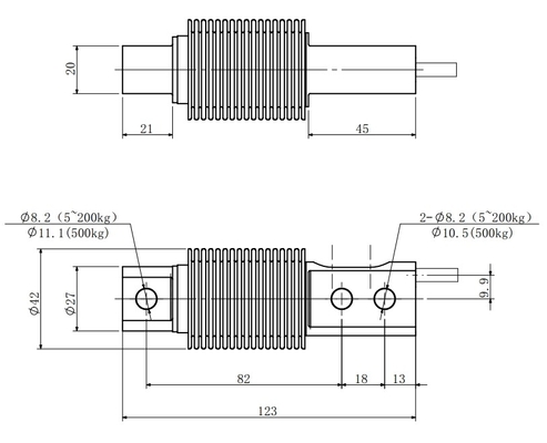 20v ステンレス鋼のシングル ポイント ロード セル 10kg から 500kg のひずみゲージのロード セル